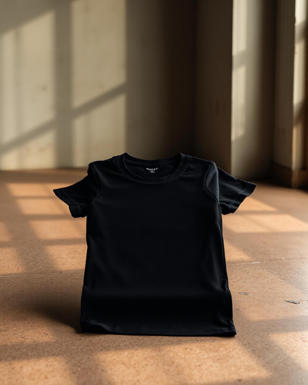 Breathable Mesh Training Tee — Black