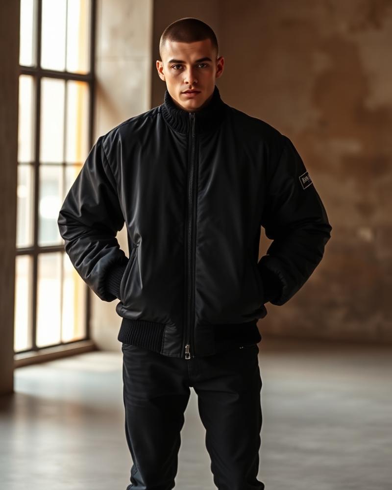 Insulated Bomber Jacket — Black
