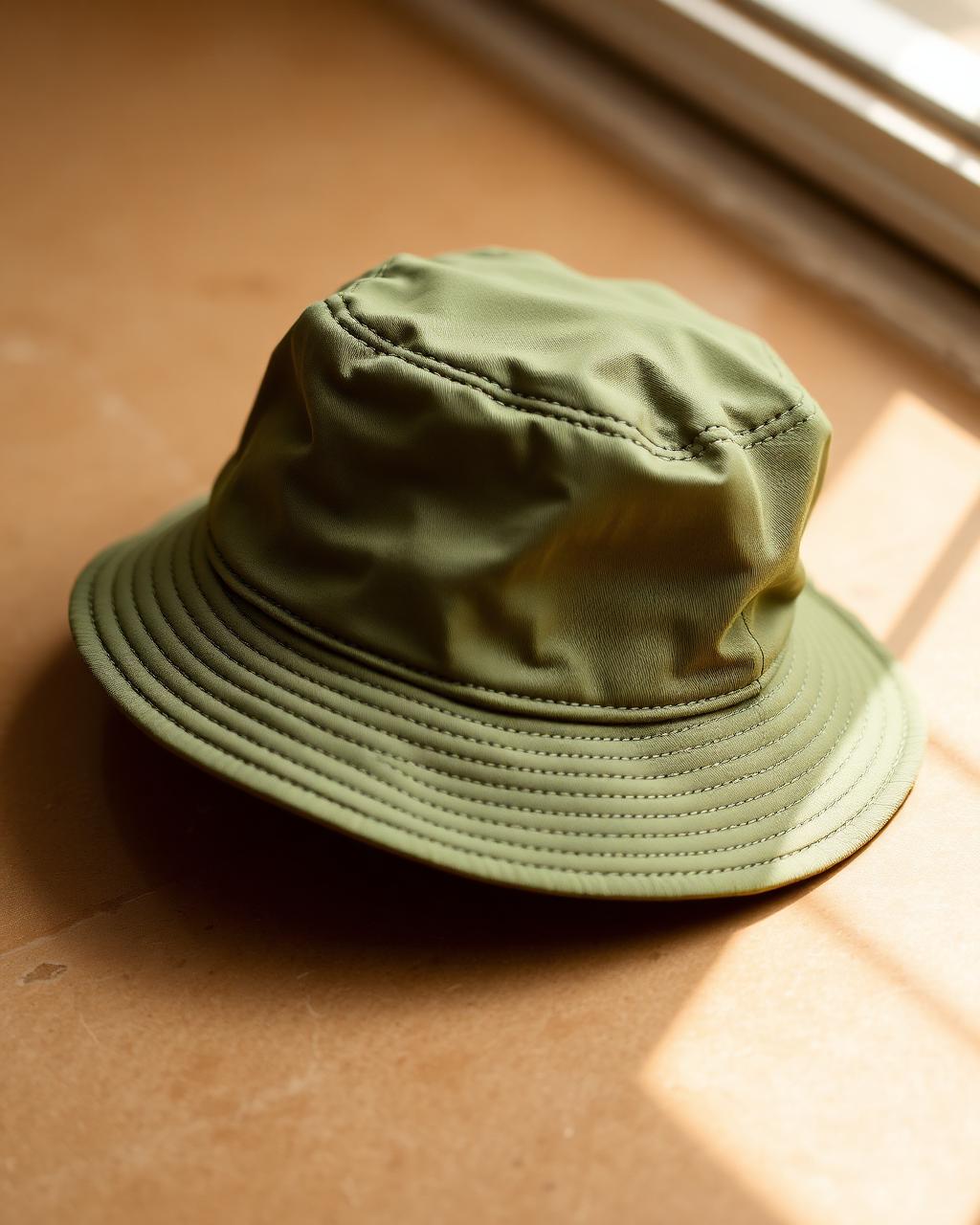 Nylon Bucket Hat — Olive