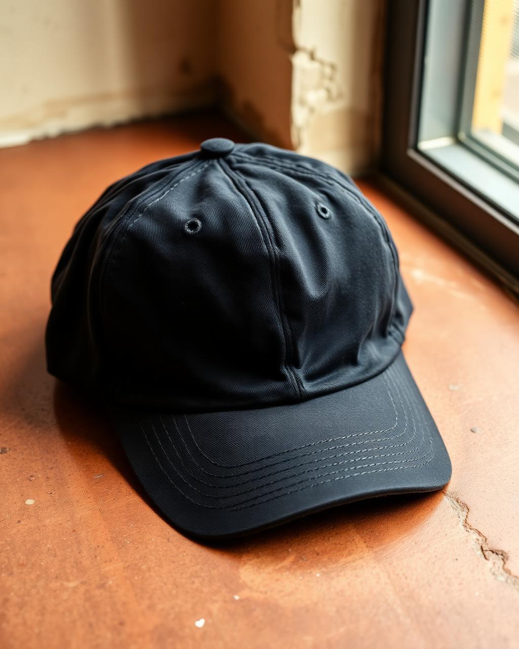 Washed Twill Dad Cap — Black