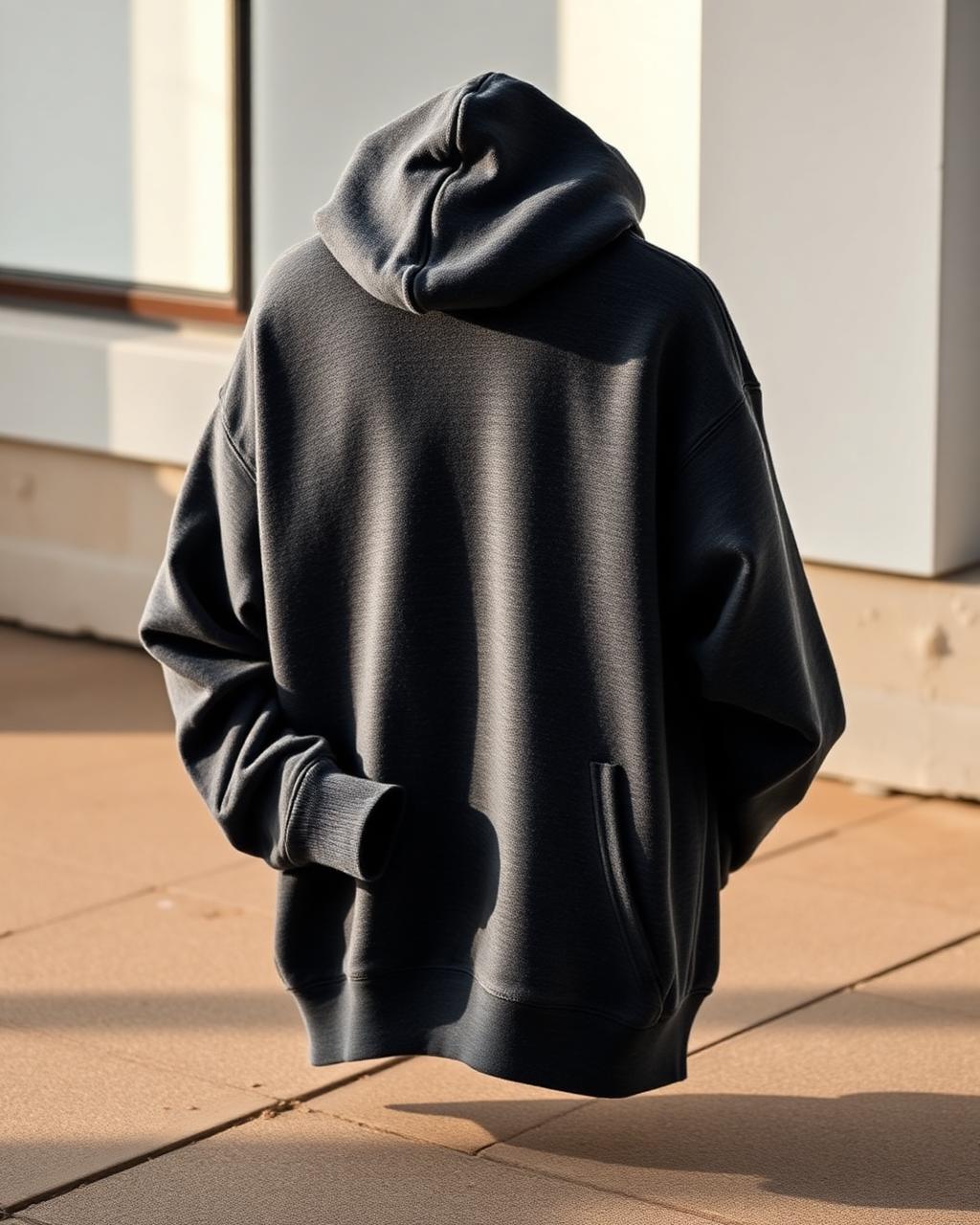 Brushed Fleece Pullover Hoodie — Charcoal