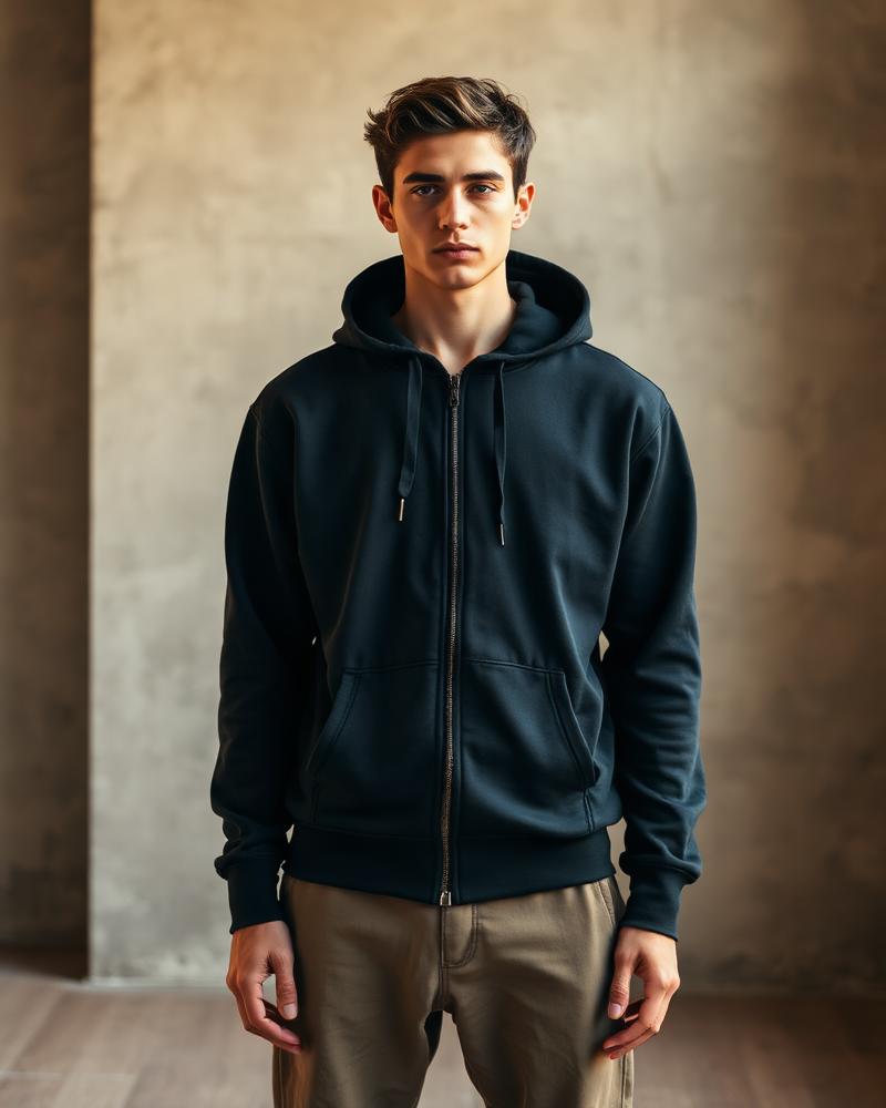 Full-Zip Hoodie — Black