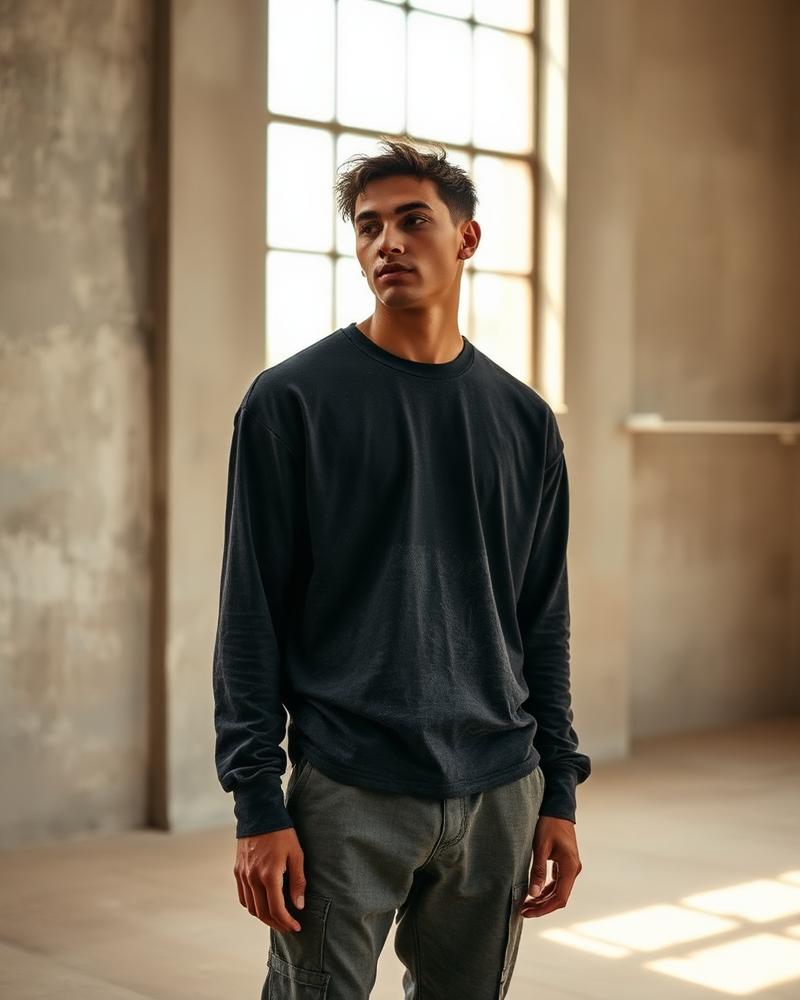 Heavyweight Long-Sleeve Tee — Vintage Black