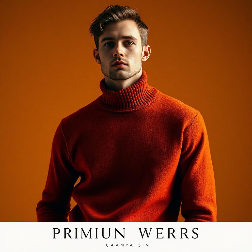 Merino Mock-Neck Sweater — Rust