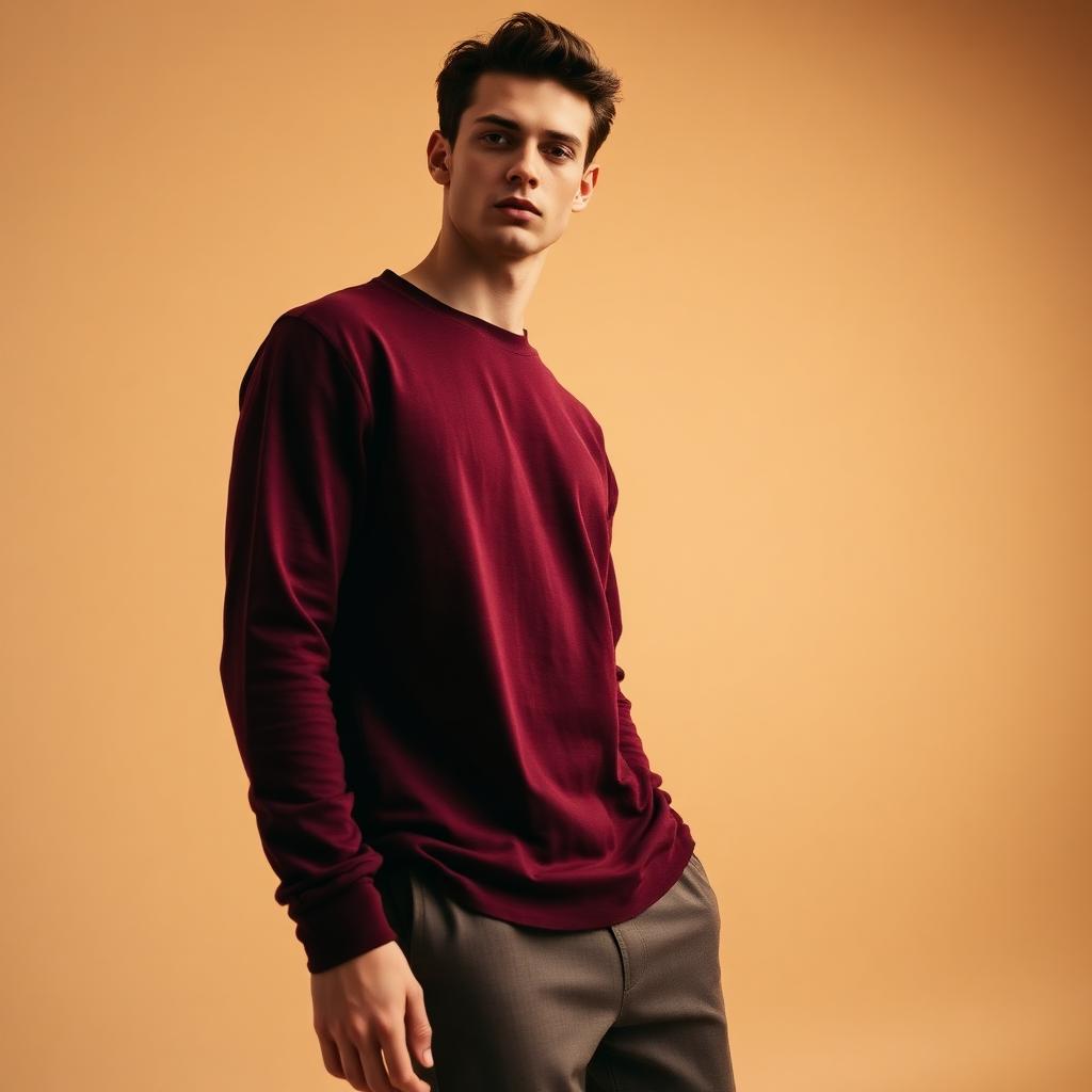 Heavyweight Long-Sleeve Tee — Burgundy