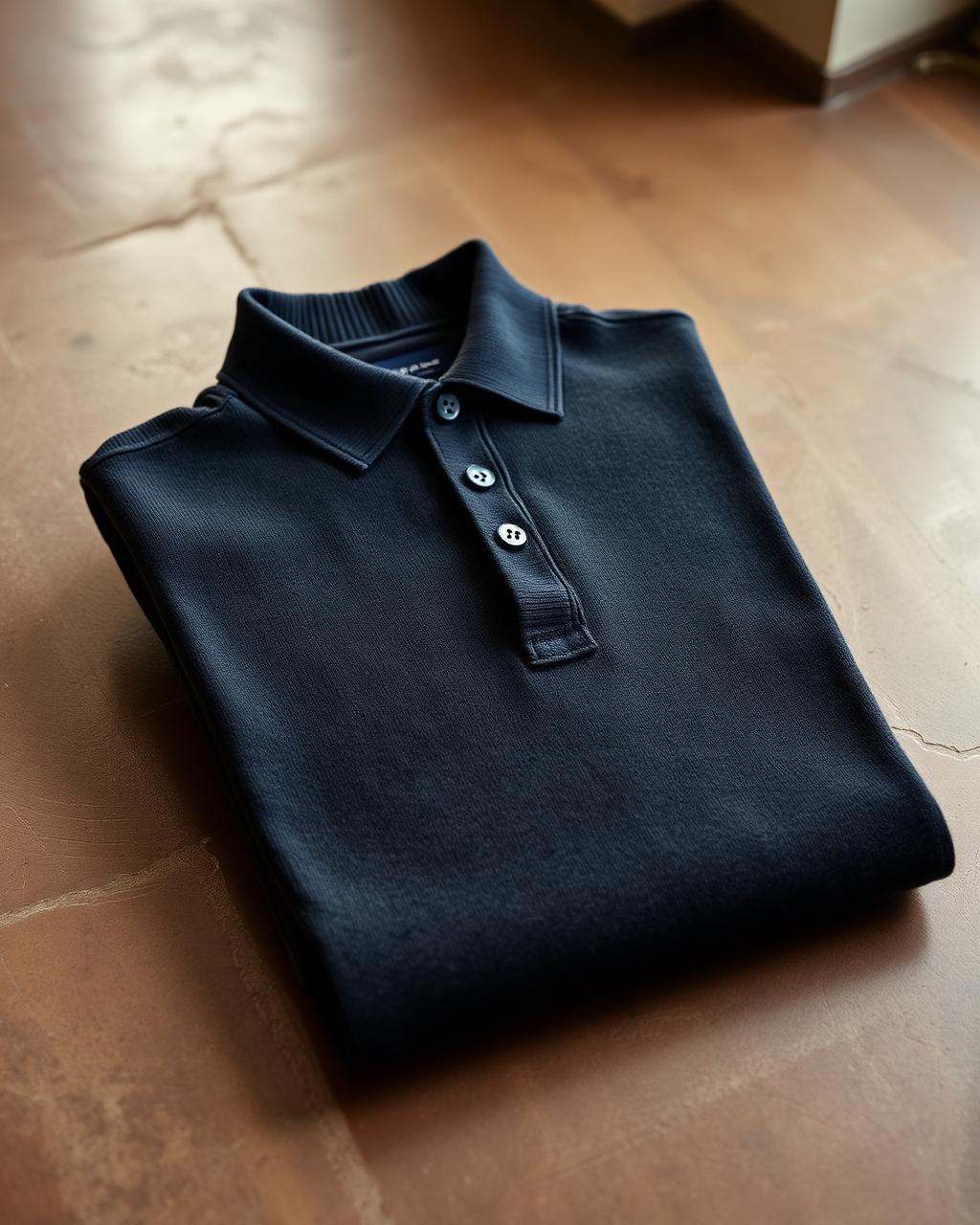 Fine-Gauge Knit Polo — Charcoal