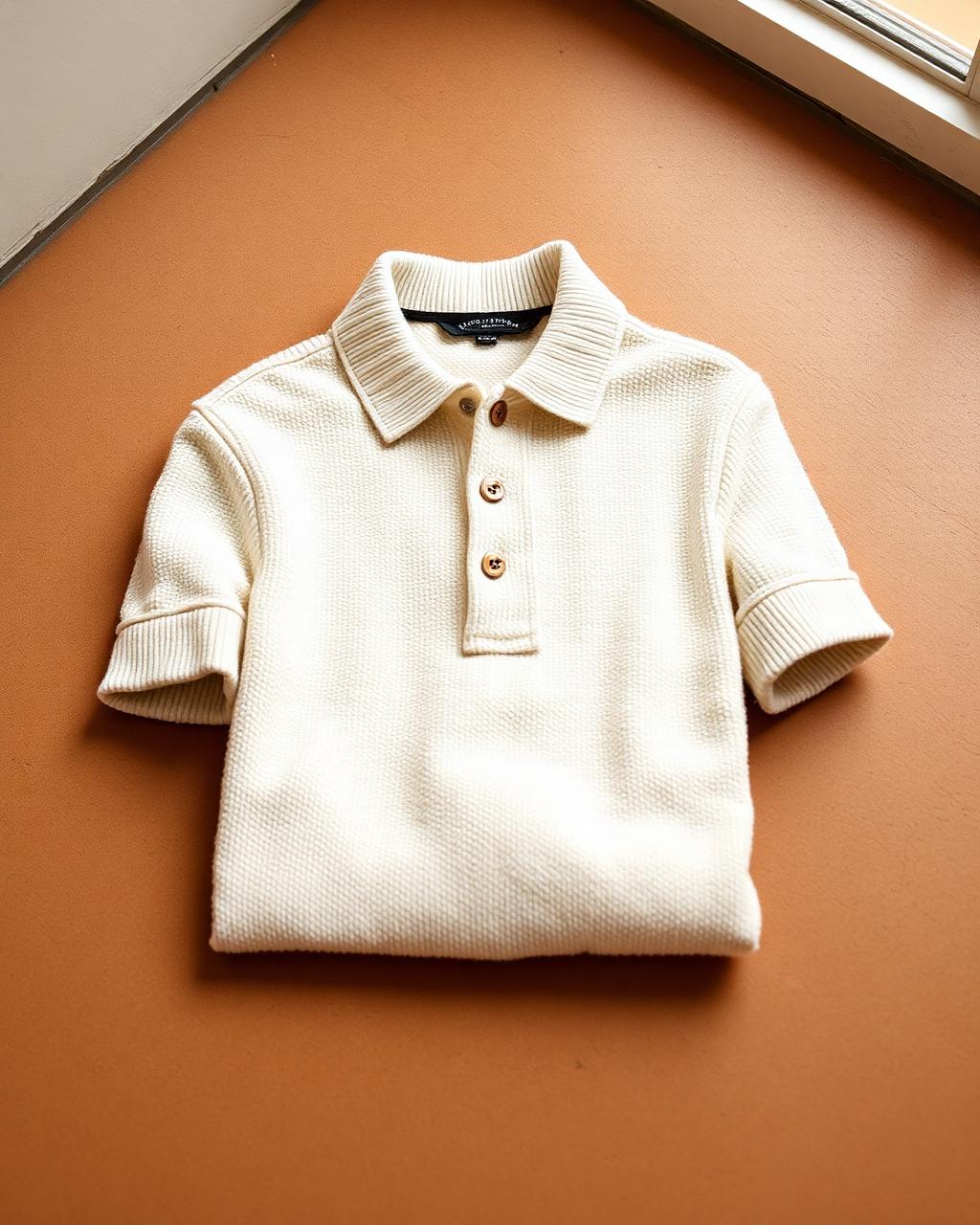Terry Cloth Camp Polo — Cream
