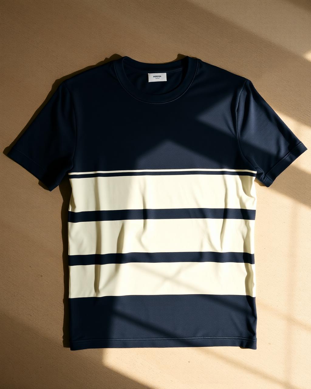 Sunfaded Stripe Tee — Navy / Cream
