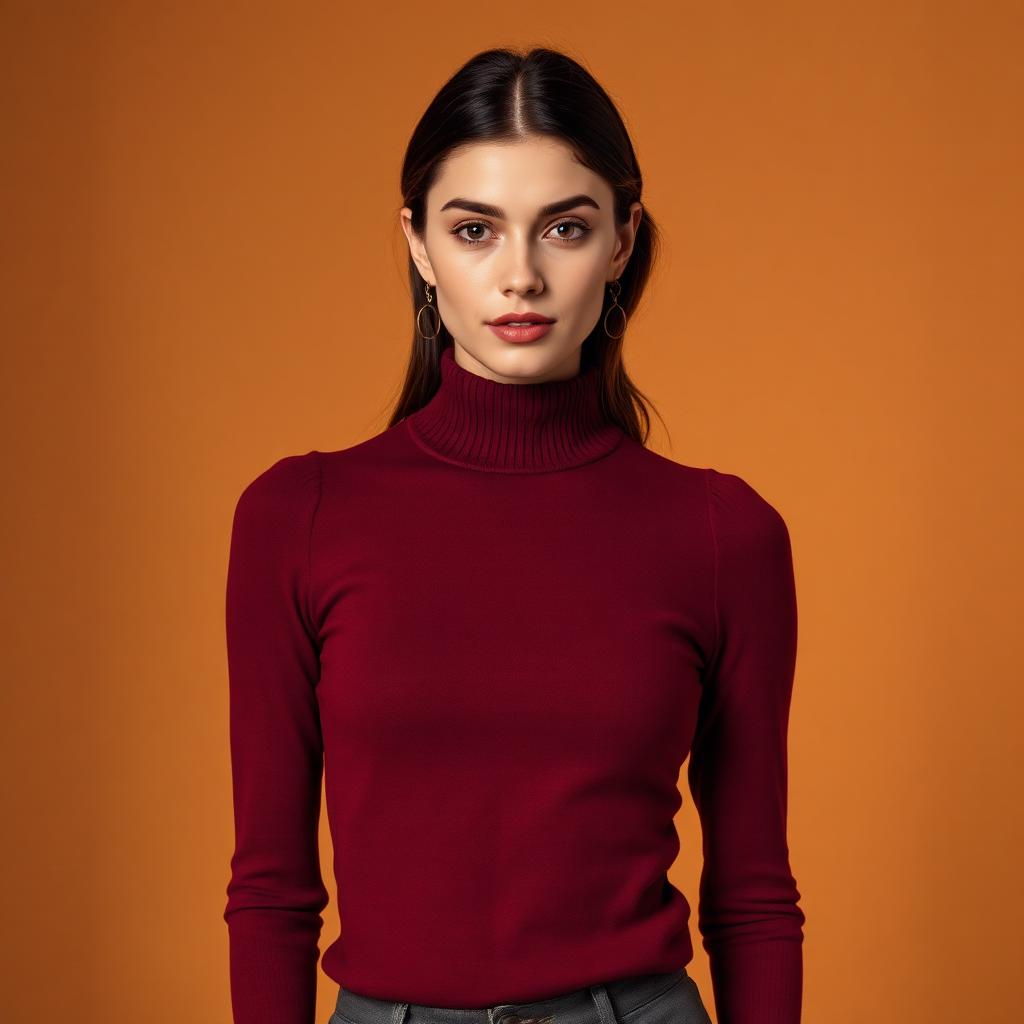 Women's Merino Mock-Neck — Burgundy