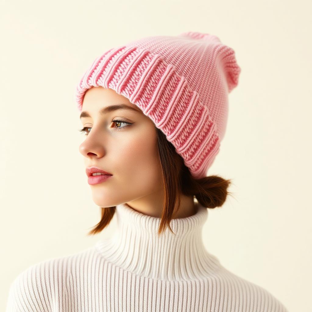 Women's Slouchy Knit Beanie — Soft Pink