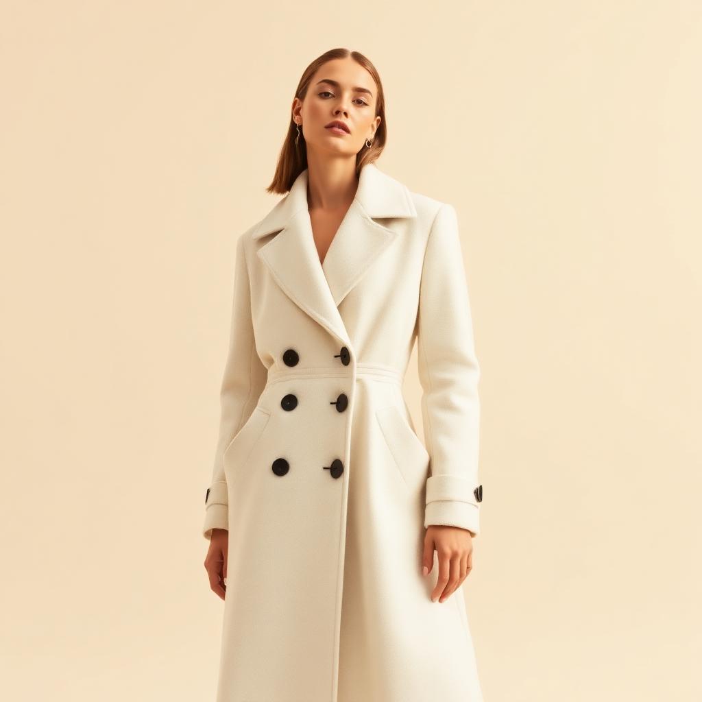 Women's Wool Longline Overcoat — Bone