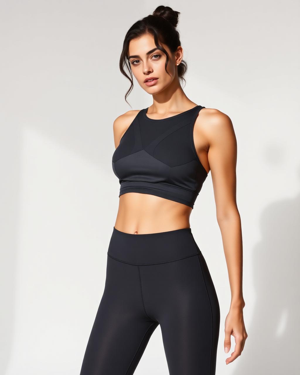 Women's Longline Sports Bra — Charcoal