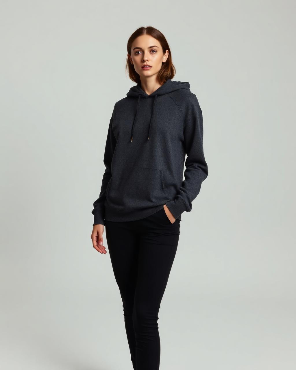 Women's Fitted Fleece Hoodie — Charcoal