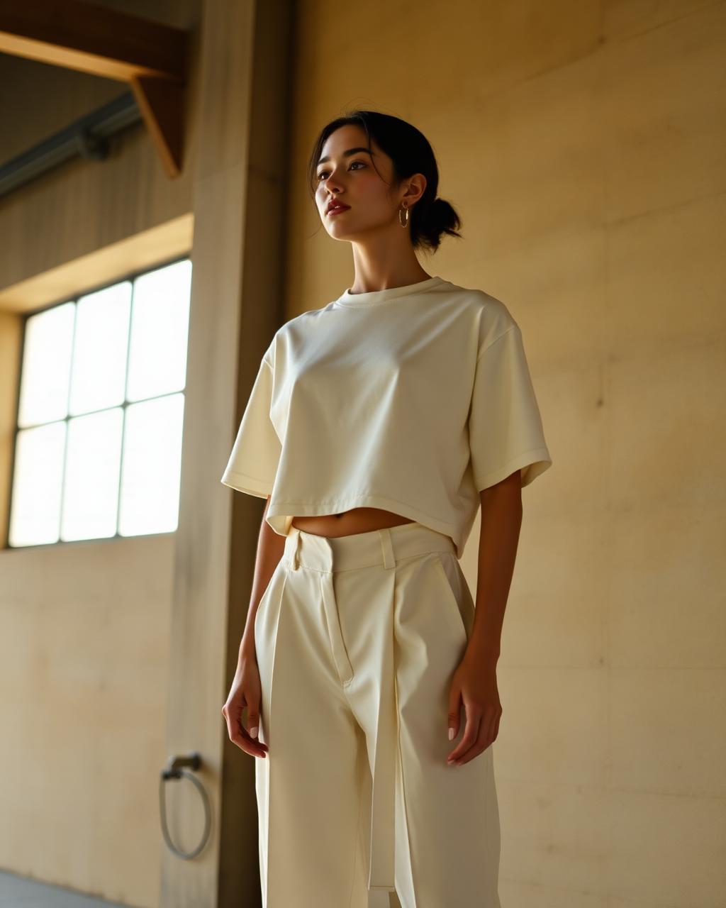 Women's Cropped Boxy Tee — Cream