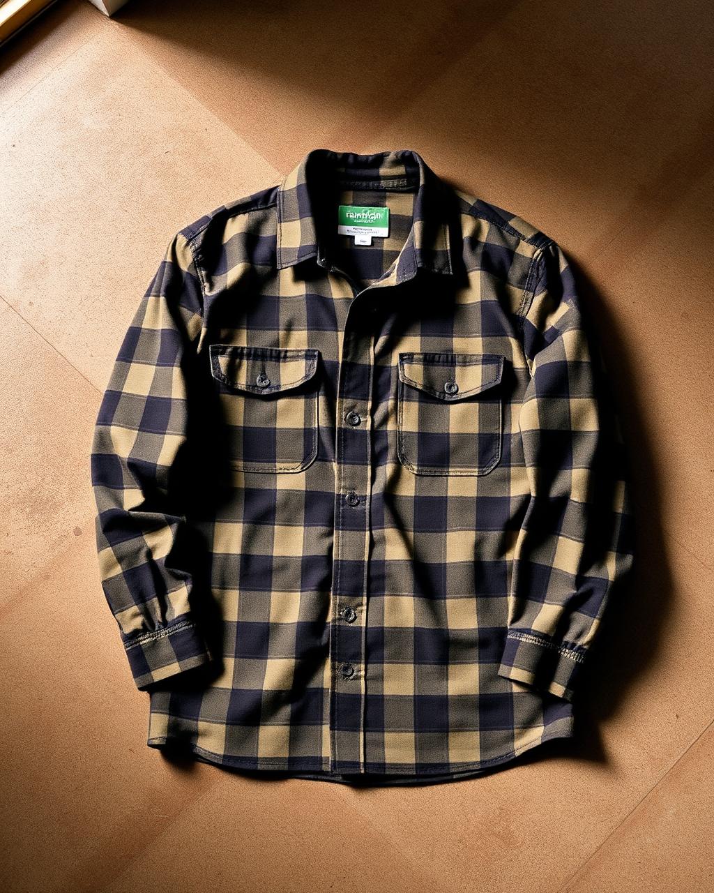Heavy Plaid Flannel Workshirt — Olive Plaid